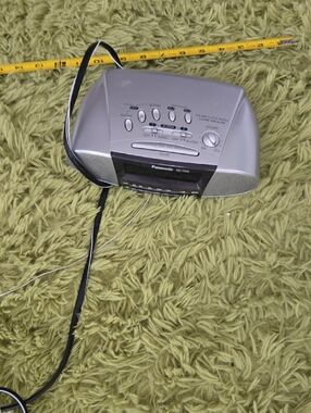 Panasonic Silver AM/FM Portable Clock Radio with Built-in Speakers